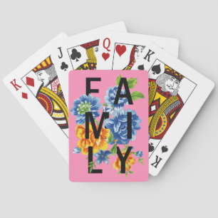 Floral Family Quote Pokerkaarten