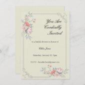 Floral Fancy Frame Nuptiale Douche invitation (Devant / Derrière)