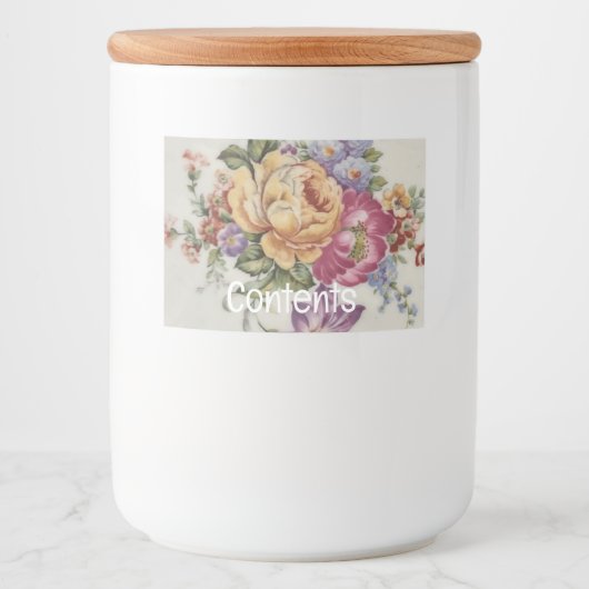 Floral Fancy Voedselcontainer Etiket (Voorkant)