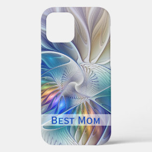 Floral Fantasy, Abstracte fractale bloem Beste mam iPhone 12 Hoesje