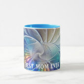 Floral Fantasy, Abstracte fractale bloem Beste mam Mok (Midden)