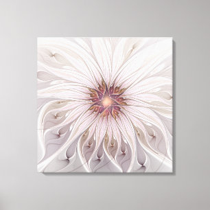 Floral Fantasy, Abstracte moderne deegbloem Canvas Afdruk