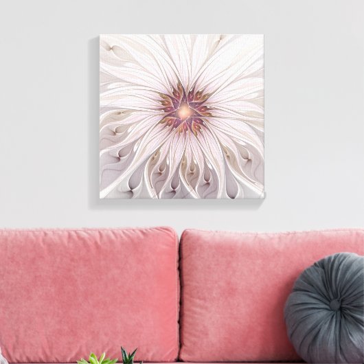Floral Fantasy, Abstracte moderne deegbloem Canvas Afdruk (Insitu (Woonkamer))