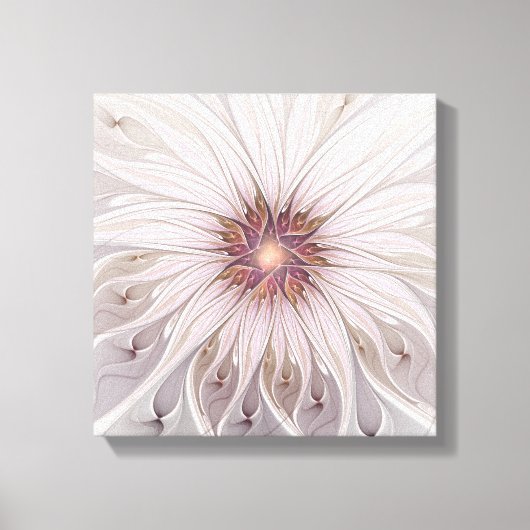 Floral Fantasy, Abstracte moderne deegbloem Canvas Afdruk (Voorkant)