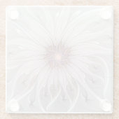 Floral Fantasy, Abstracte moderne deegbloem Glazen Onderzetter (Achterkant)