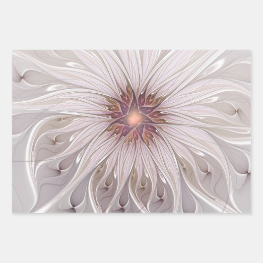 Floral Fantasy, Abstracte moderne deegbloem Inpakpapier Vel (Voorkant)
