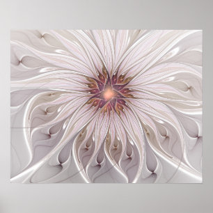 Floral Fantasy, Abstracte moderne deegbloem Poster