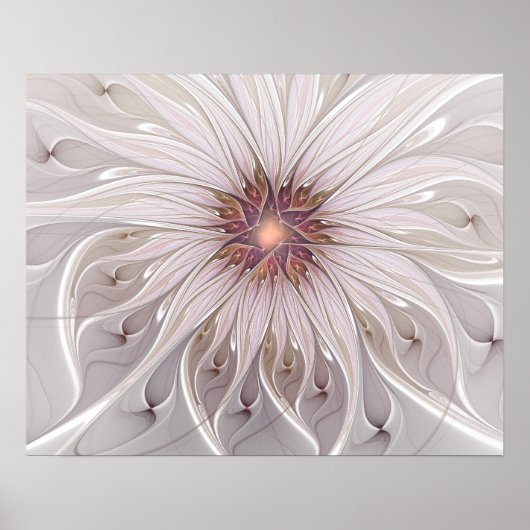Floral Fantasy, Abstracte moderne deegbloem Poster (Voorkant)
