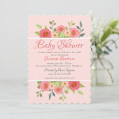 Floral Fantasy Baby shower Invitation Kaart (Staand voorkant)