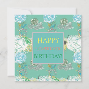 Floral Fantasy Birthday Flat Card Bedankkaart