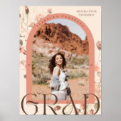 Floral Fantasy: Boho Chic Arch Lijst Afstuderen Poster (Voorkant)