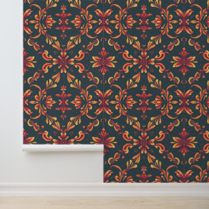 Floral Fantasy: Elegant herfst-geïnspireerd patroo Behang