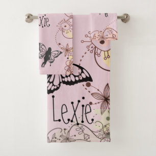 Floral Fantasy feeën gepersonaliseerd Bad Handdoek