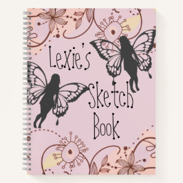 Floral Fantasy feeën gepersonaliseerde schets Notitieboek