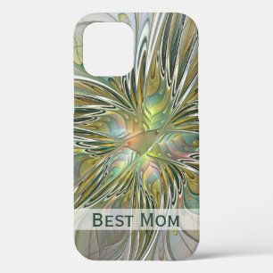Floral Fantasy Fractal Flower met Gold Best Mam iPhone 12 Hoesje
