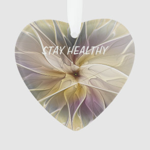 Floral Fantasy Gold Eggplant Abstracte Art Text Ornament