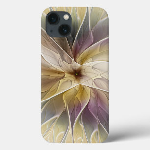 Floral Fantasy Gold Eggplant Abstracte fractale ku iPhone 13 Hoesje