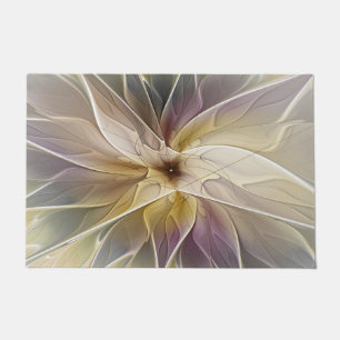 Floral Fantasy Gold Eggplant Abstracte fractale ku Deurmat