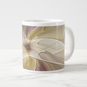 Floral Fantasy Gold Eggplant Abstracte fractale ku Extra Grote Beker