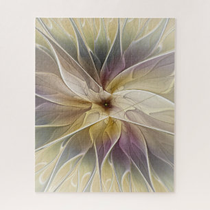 Floral Fantasy Gold Eggplant Abstracte fractale ku Legpuzzel