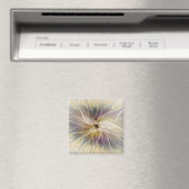 Floral Fantasy Gold Eggplant Abstracte fractale ku Magneet (Insitu (Vaatwasser))