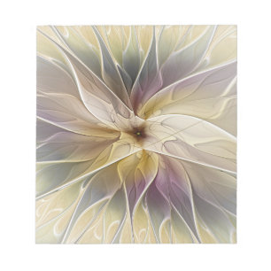 Floral Fantasy Gold Eggplant Abstracte fractale ku Notitieblok