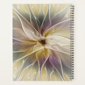 Floral Fantasy Gold Eggplant Abstracte fractale ku Planner (Achterkant)