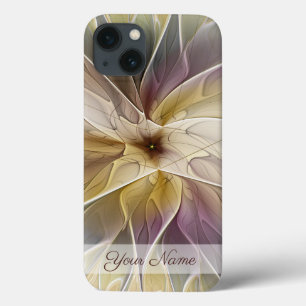 Floral Fantasy Gold Eggplant Fractal Art Name iPhone 13 Hoesje