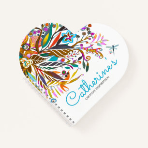 Floral Fantasy Heart Shaped Notitieboek