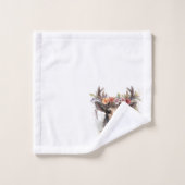 🌸 Floral Fantasy Herten Handdoek Set 🦌 (Wasdoekje)