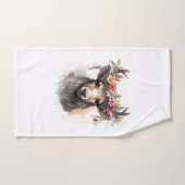 🌸 Floral Fantasy Herten Handdoek Set 🦌 (Handdoek)