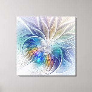 Floral Fantasy, kleurrijke Abstracte bloem Canvas Afdruk