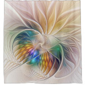 Floral Fantasy, kleurrijke Abstracte fractal Flowe Douchegordijn (Voorkant)