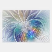 Floral Fantasy, kleurrijke Abstracte fractale bloe Inpakpapier Vel (Voorkant 3)