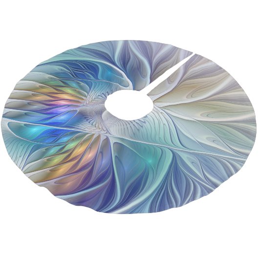 Floral Fantasy, kleurrijke Abstracte fractale bloe Kerstboom Rok (Gekanteld)