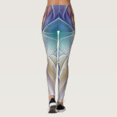 Floral Fantasy, kleurrijke Abstracte fractale bloe Leggings (Achterkant)