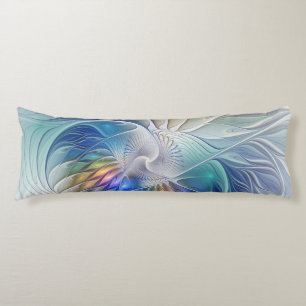 Floral Fantasy, kleurrijke Abstracte fractale bloe Lichaamskussen
