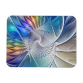 Floral Fantasy, kleurrijke Abstracte fractale bloe Magneet (Horizontaal)
