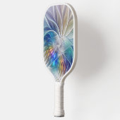 Floral Fantasy, kleurrijke Abstracte fractale bloe Pickleball Paddle (Links)
