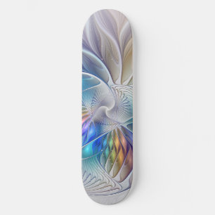 Floral Fantasy, kleurrijke Abstracte fractale bloe Skateboard