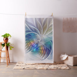 Floral Fantasy, kleurrijke Abstracte fractale bloe Stof