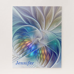 Floral Fantasy, kleurrijke Abstracte kunstbloem Legpuzzel