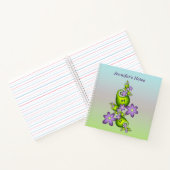 Floral Fantasy Lila Green Flowers Fractal Name Notitieboek (Binnen)