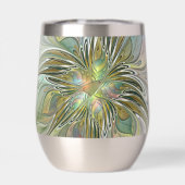 Floral Fantasy Modern Fractal Art Flower With Gold (Arrière)