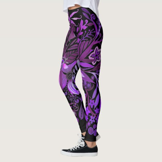 Floral Fantasy Paars Leggings (Links)