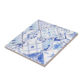 Floral Farmhouse Blue White  Kitchen Cerami Tegeltje (Zijkant)