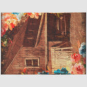 Floral Farmhouse  Red Barn ontkoppeling Tissuepapier (Voorkant)