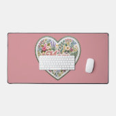 Floral Faux Embroidery Heart Mom (Clavier et souris)