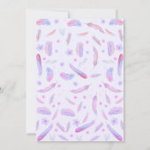 Floral Feather Antlers Woodland Boho Baby shower Kaart (Achterkant)