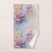 Floral féminin violet bleu et or (Serviette à main)